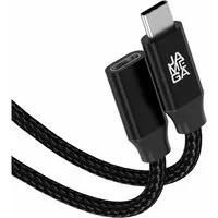 JAMEGA USB C Verlängerungskabel 10Gbps 60Hz - Schwarz & Weiß - 0,5m - 1,5m USB-Kabel, USB C Stecker, USB C Buchse (150 cm)