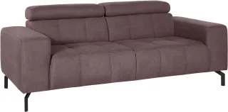 DOMO collection 2-Sitzer "Cunelli zeitlos und elegant, moderne Sitznähte als Designelement," wahlweise mit 6-fach verstellbaren Kopfteilen, fester Sitzkomfort