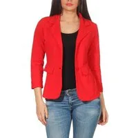 malito more than fashion Jackenblazer malito Damen Blazer in Unifarben, Kurzjacke mit Knopf, Jersey Sakko Sweatjacke in Blazerform Slimfit