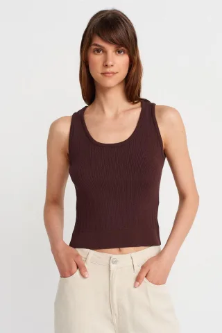 Rippenshirt ohne Ärmel im Slim-Fit-Stil