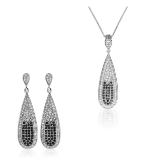 Orphelia Damen 925 Sterling Silber Set: Kettenanhänger + Ohrringe - Silber SET-5176