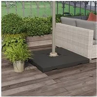 Outsunny Beschwerungsgewicht 4 x Sonnenschirmgewicht befüllbar mit Sand Wasser HDPE-Kunststoff, Sonnenschirme mit Kreuz- und Kreisbasis, (Schirmfuß, 1-tlg., Sonnenschirmständer), Schwarz, Maße pro Element 51 x 51 x 12 cm bis zu 130 kg