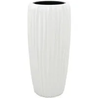 Flingora Bodenvase Minga, mit Einsatz - Fiberglas - Indoor & Outdoor - Weiß - Höhe 75 cm