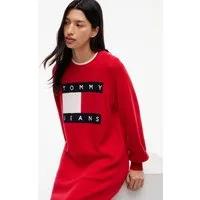 Tommy Jeans Sweatkleid TJW SWEATER FLAG DRESS EXT Baumwollmischung