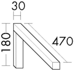 Burgbad Konsolenträger 180x30x470 , ACHW003 ACHW003