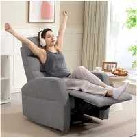 HOMCOM Relaxsessel mit Liegefunktion (moderner Polstersessel, 1-St., Verstellbarer Relaxsessel mit Fußstütze), für Wohnzimmer, Schlafzimmer, Dunkelgrau