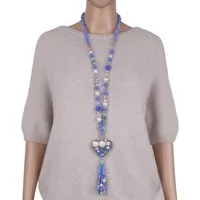 MIRROSI Lange Kette Damen Halskette mit elegantem Anhänger