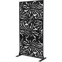 ML-DESIGN Sichtschutzelement Metall-Sichtschutz Paravent erweiterbar mit Ständer Sichtschutzwand, Raumteiler mit 3 Paneele Roma 90x180cm Stahl freistehend Trennwand
