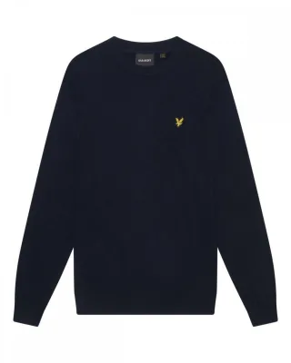 Lyle & Scott � Rundhalspullover aus Baumwollmerinowolle, Marineblau