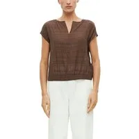 s.Oliver BLACK LABEL Kurzarmbluse Sommerbluse - kurz und mit feiner Struktur