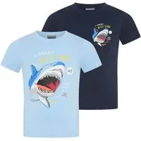 KIDSWORLD T-Shirt 2er Pack Shirts mit Hai Motiven für kleine Jungen (Packung, 2-tlg., 2) modischer Stil, mit Rundhalsausschnitt, Kurzarm, bedruckt