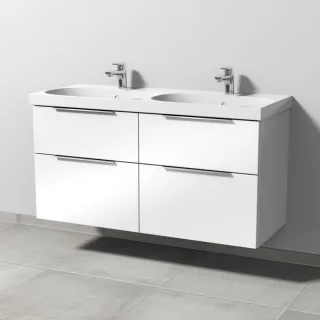 Sanipa 3way Waschtischunterbau zu Geberit Acanto Waschtisch mit 4 Auszügen, Weiß-Glanz UF42078