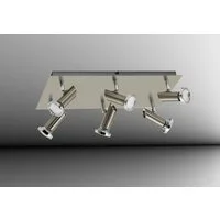 TRANGO LED Deckenstrahler, 3 Stufen dimmbar, 6-flammig 3093SD LED Deckenleuchte *JACK* in Edelstahl-Optik inkl. 6x 5 W 3-Stufen dimmbaren GU10 LED Leuchtmittel I Deckenlampe I Deckenstrahler I Deckenspots, Wohnzimmer Lampe schwenkbar und drehbar