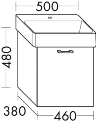Burgbad Waschtischunterschrank Sys30 PG4 Sana 480x460x380 Anthrazit Hochglanz, WXPW046F3366 WXPW046F3366
