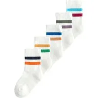 Next Kurzsocken Gerippte Socken mit gepolstertem Fußbett, 5er-Pack (1-Paar)