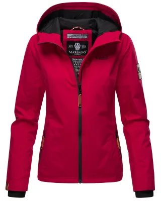 Marikoo Damen Übergangsjacke leichte wind- und wasserabweisende Jacke mit Kapuze Fuchsia