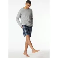 Schiesser Pyjamashorts Mix + Relax kariert, Gummizug, Bindeband
