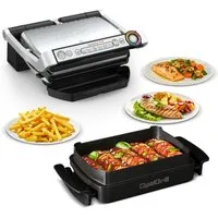 Tefal Kontaktgrill GC714D OptiGrill, 2000 W, + inkl. Snacking & Baking Zubehör