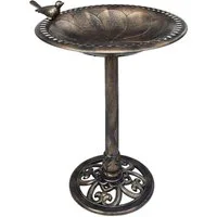 vidaXL Vogeltränke Vogelbad Bronzen Kunststoff