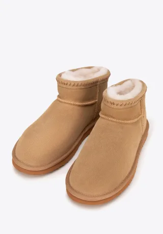 Wittchen Damen-Wildlederstiefel mit Wollfutter, braunes Wildleder