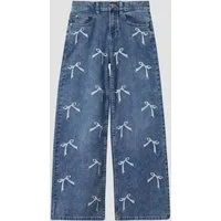 s.Oliver Weite Jeans Jeans-Hose WIDE LEG Wide Leg Jeans mit Stickerei / Regular Fit / Mid Rise