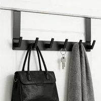 BlingBin Türhaken Türgarderobe zum Einhängen mit 6 Haken, ohne Bohren, Kleiderhaken Tür, Türen, Werkzeugräume, Badezimmer, (1er Set, 1-St., Haken Geeignet für Dickere Türen(1,6 – 2,0 cm), für Badezimmer Türhakenleiste Moderne Türhänger,Handtuchhalter