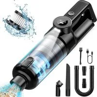 AURIVION Stielstaubsauger Akku Handstaubsauger 14200PA bürstenlos für starke Saugleistung, 2000 W, beutellos, Stiel- & Handsauger kabellos für Auto & Haushalt Reinigung