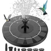 MOPUEA Gartenbrunnen Gartenbrunnen LED-Solarbrunnen, erhältlich mit und ohne Beleuchtung, (1 tlg), mit 4 Düse, Solar Schwimmender Fontäne Pumpe für Garten, Teich