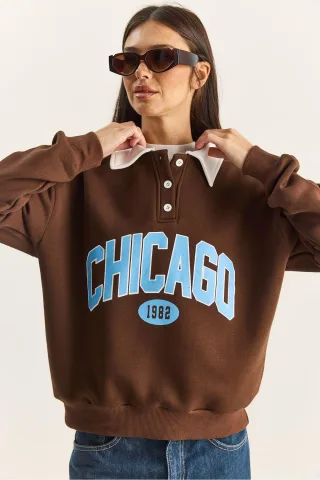 Übergroßer bedruckter Pullover