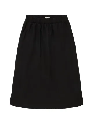 Tom Tailor - Midirock mit Leinen deep black - Gr. - 44