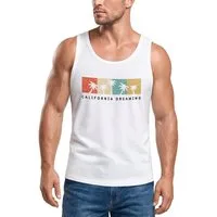 Neverless Tanktop Herren Tank Top California Dreaming Summer Party Palmen Palms Retro mit Print