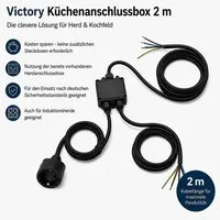 Victory Herdanschlusskabel Verteiler für Kücheneinbaugeräte 2m Power Splitter Elektroherd-Zuleitung
