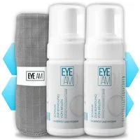 EyeAm Brillenschaum mit kolloidalem Silber, Für die Reinigung der Brille, Glasreiniger (2x100ml Inkl. Mikrofasertuch)