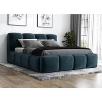 A&J MöbelLand GmbH Polsterbett DONA-OM mit Lattenrost und Bettkasten. (Bett mit Kopfteil. Lattenrost und Bettkasten Inclusive! Viele Varianten zur Auswahl – wählen Sie Größe und Farbe!, TOP ANGEBOT), Länge: 220 cm Höhe Kopfteil: 100 cm
