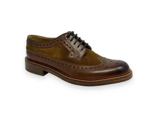 Chapman & Moore Longwing Brogue Leder/Suede Herren Mahagoni/Tabak Schuhe