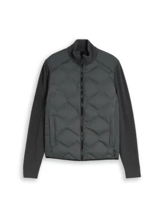 Tom Tailor - Hybrid Steppjacke mit Strick-Details darkest olive - Gr. - XXL