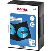 Hama DVD-Hülle DVD-Doppel-Leerhülle Slim, 10er-Pack, Schwarz, Schutzhülle, Cover
