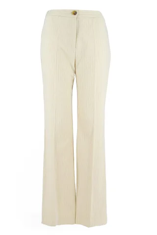 signe nature - Hose mit feinen Streifen beige - Gr. - 40