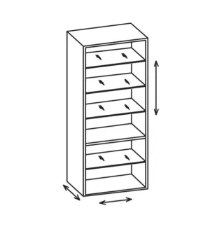 Artiqua 400 Variables Regal, Eiche Weiß quer NB, 400-MVR-4-60-440 400-MVR-4-60-440