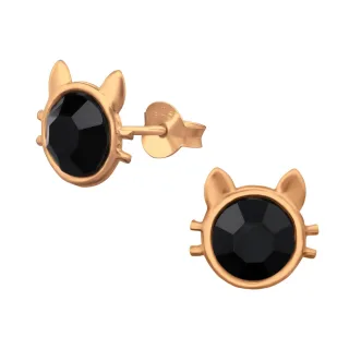 Katzen Ohrringe aus 925 Silber