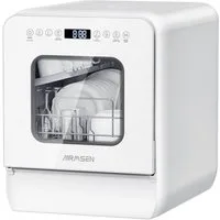 Airmsen Tischgeschirrspüler ECO-Modus,5L wassertank,9 Programme,Selbstreinigend, 1-24H Timer ZMW-DUHC01, 5 l, 4 Maßgedecke, Geeignet für Hausküchen, Wohnungen, Schlafsäle und Wohnmobile