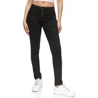 REPUBLIX Stretch-Jeans ISLA Damen Knopf Mid Waist Stretch Denim Jeans