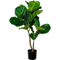 Kunstbaum Ficus Lyrata Grünpflanze, Creativ green, Höhe 80 cm
