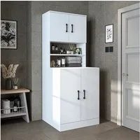 Roomart Waschmaschinenumbauschrank ATRIA Waschmaschinenschrank 70 cm, 180 cm hoch, Hauswirtschaftsraum (Waschmaschinenschrank Trocknerschrank Waschturm) Geräteöffnung 88x65 cm, Mittelfach, 2-modul Aufbau