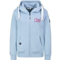Eight2Nine Kapuzensweatjacke Damen Jacke mit mit Moin Bestickung Hoodie, Kapuzenpullover, Zipperjacke mit Kängurutasche und Kapuze