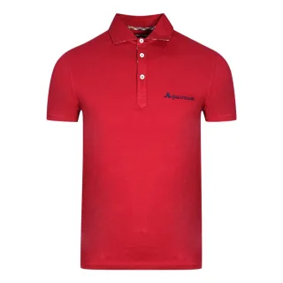 Aquascutum Unterschrift Logo Rotes Poloshirt