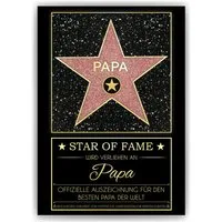 Tigerlino Poster Papa Hollywood Stern Urkunde Geburtstag Geschenkidee Vatertag