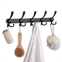 Refined Living Garderobenhaken Garderobenleiste Wand,Handtuchhaken,Hakenleiste,Türhaken,mit 15 Haken (Garderobenleiste Wandmontage, Kleiderhaken Wand, Garderobenhaken Edelstahl, Kleiderhakenleiste Schwarz Matt/Silber, Jackenhalter Wandmontage, Flur G