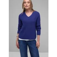 STREET ONE V-Ausschnitt-Pullover im soften Baumwoll-Mix