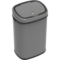 SVITA Mülleimer, 30L, Bewegungssensor, Klemmbeutel für Müllbeutel, Stahl, Grau